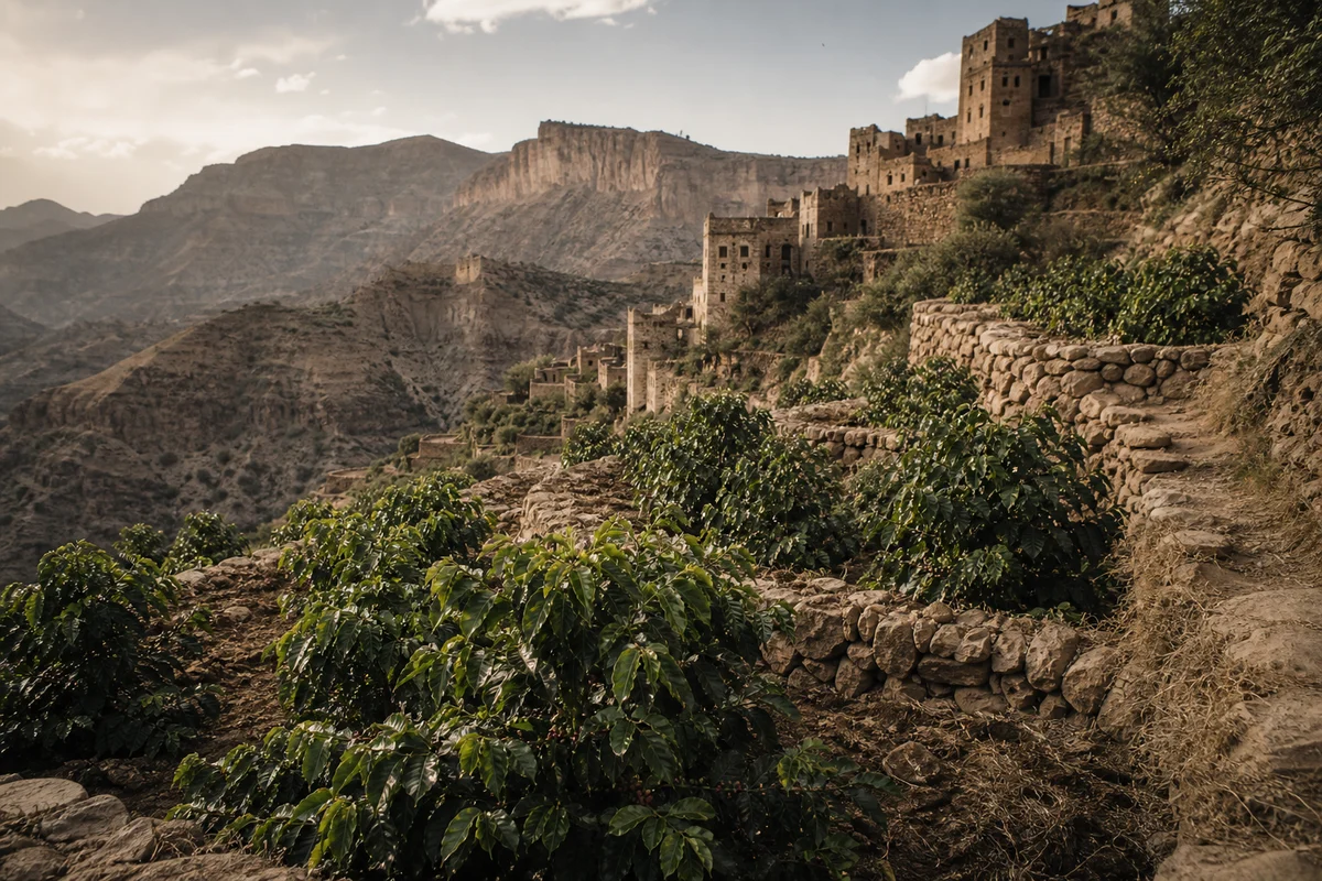 Coffee terraces in the mountains of Yemen